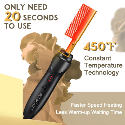 Close up of ceramic heating teeth on Nicemovic hot comb