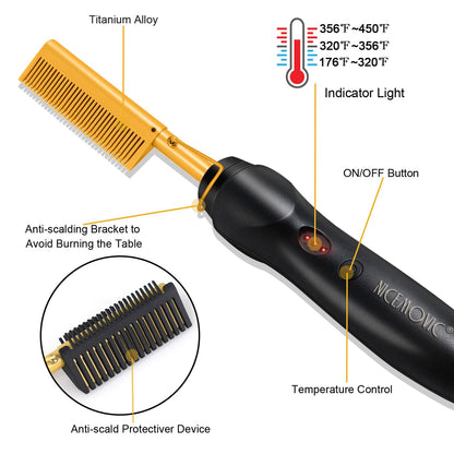 Lifestyle shot of Nicemovic hair straightener for beard and hair
