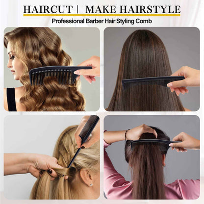 Durable heat resistant carbon fiber comb set for all hair types