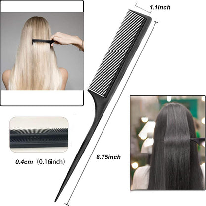 Heat resistant professional salon hairdressing comb being used for hair sectioning.