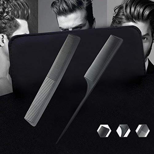 Lightweight black carbon fiber styling tool detailing the rounded comfort teeth.