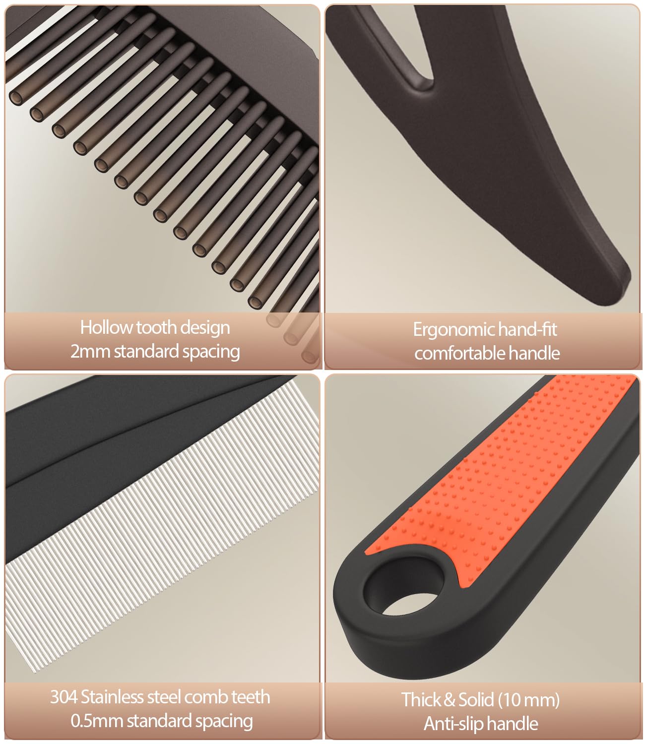 Side profile of brown and red Dravyoney detox hair brush