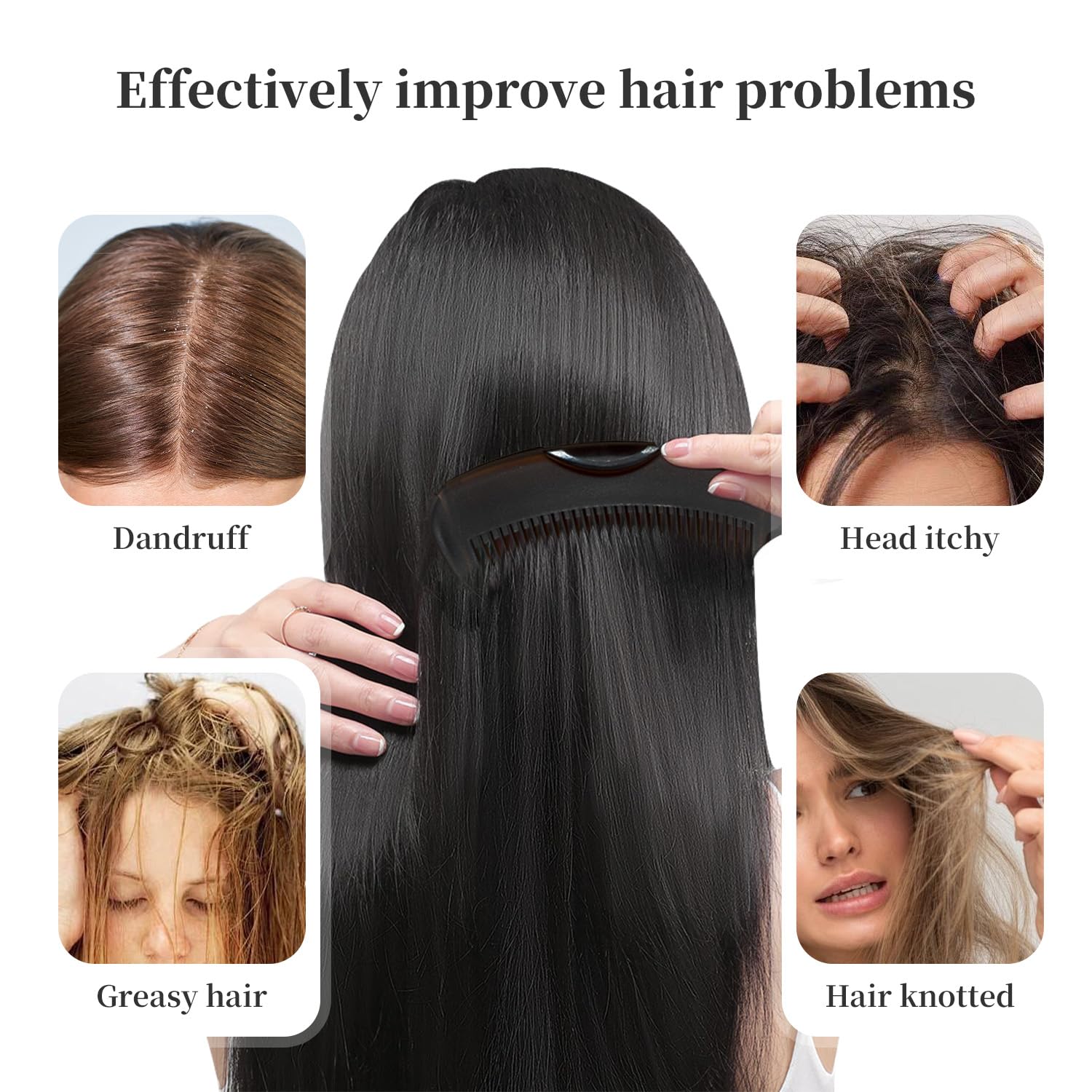 Person using Amzwish scalp comb for dandruff control