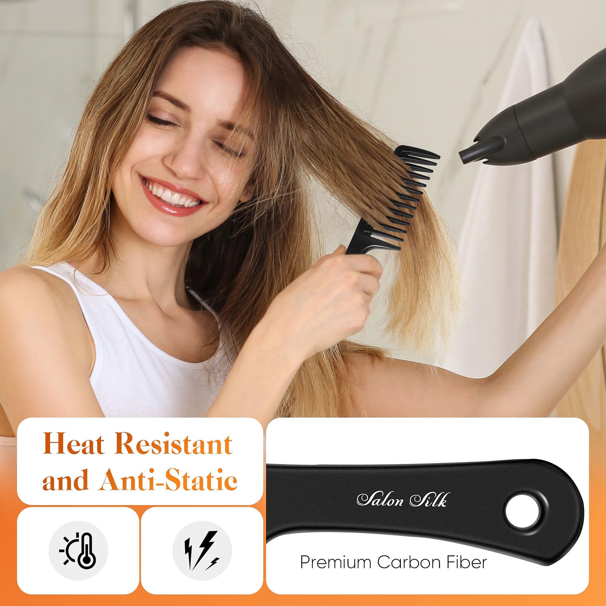 Rat tail comb for precise parting and sectioning