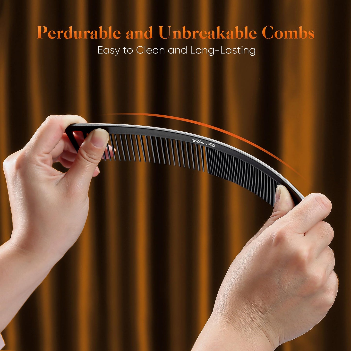 Close up of ergonomic professional hair styling combs