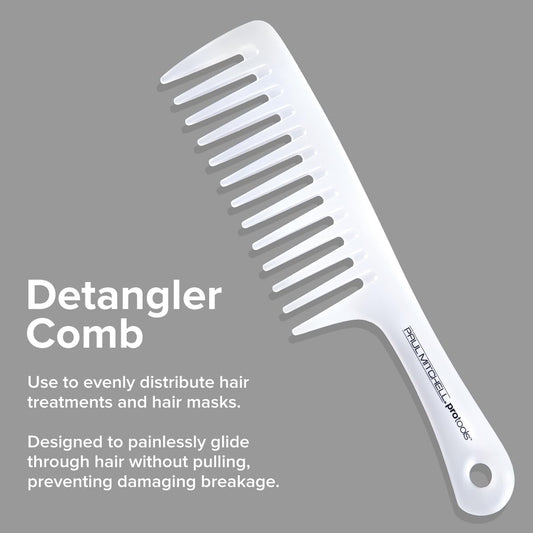 Paul Mitchell wide tooth hair comb close up on the premium anti-breakage design.