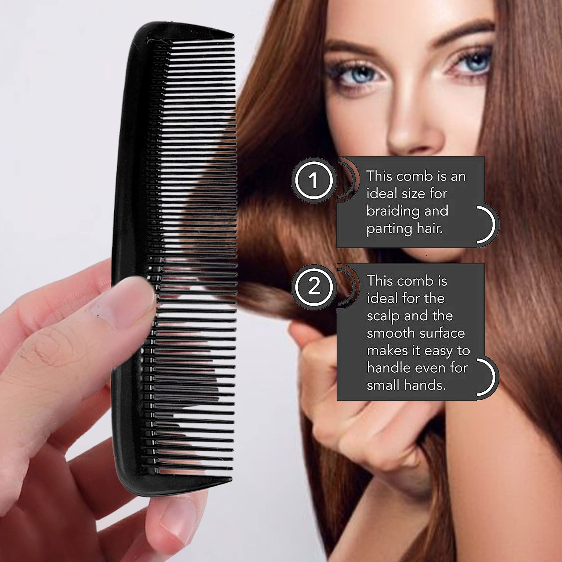 Compact five inch pocket comb for travel and daily grooming