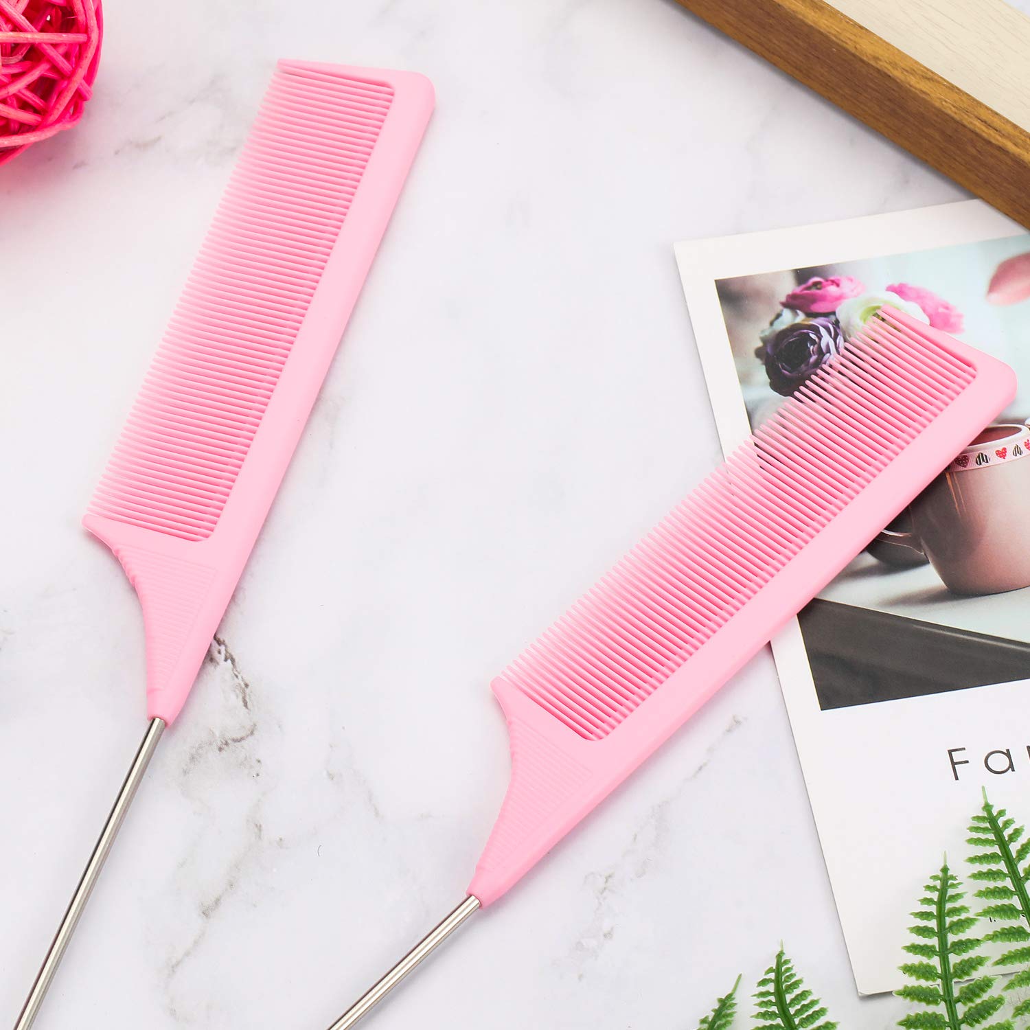Back view of Leinuosen pink styling comb packaging