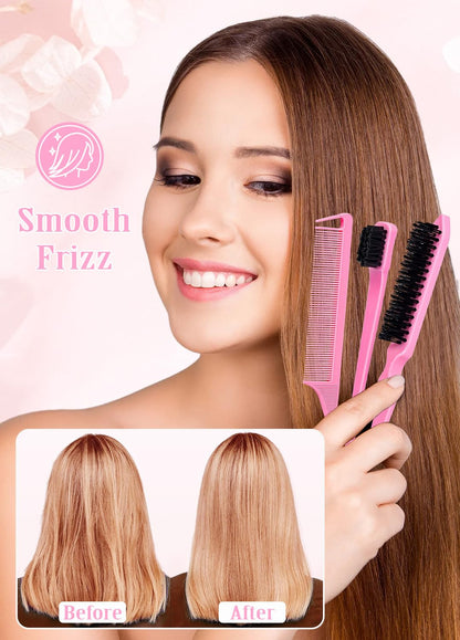 Slick back hair brush included in the E-Dunia styling kit