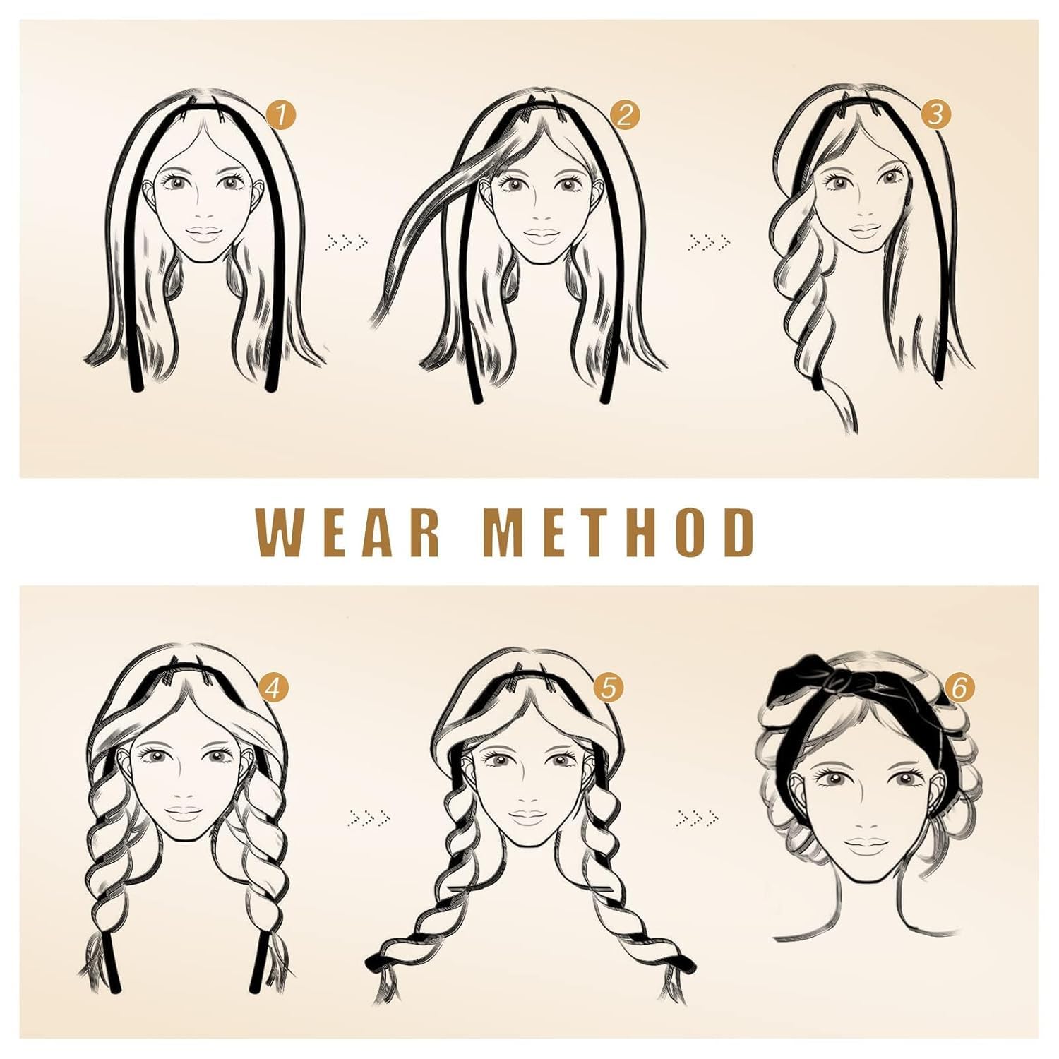 Fgail heatless curler kit elements laid out showing flannel material texture