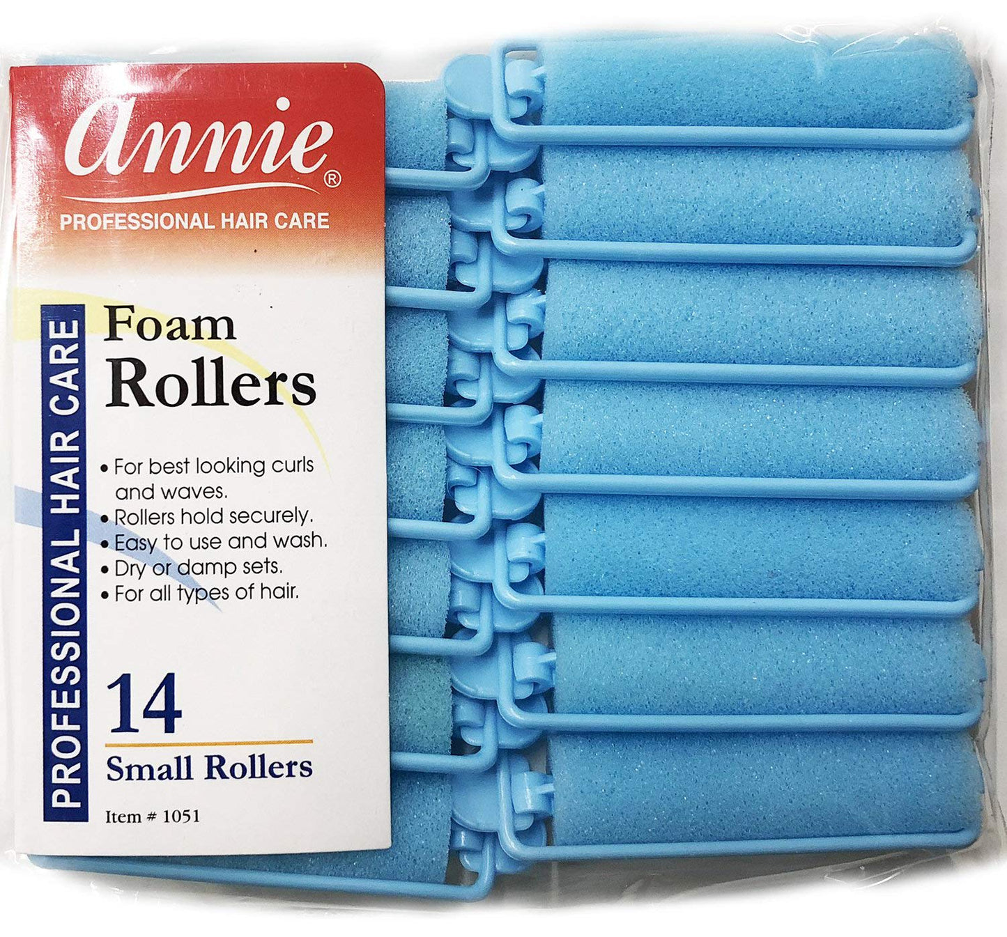 Close up of five eighths inch blue soft hair rollers highlighting the pin free snap lock design