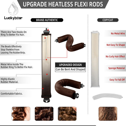 Demonstration of the flexible jumbo curling rods being wrapped into long hair for heat-free styling