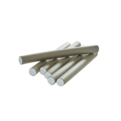 Close up of the flexible wire reinforced foam construction on a grey hair roller