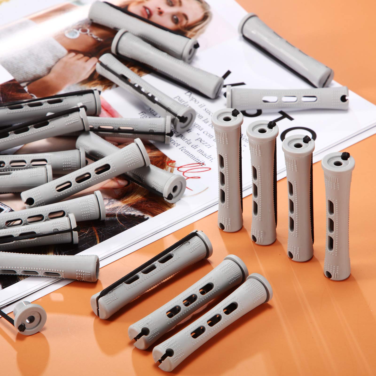The complete 60-piece packaging of WILLBOND natural hair perming rods for women.