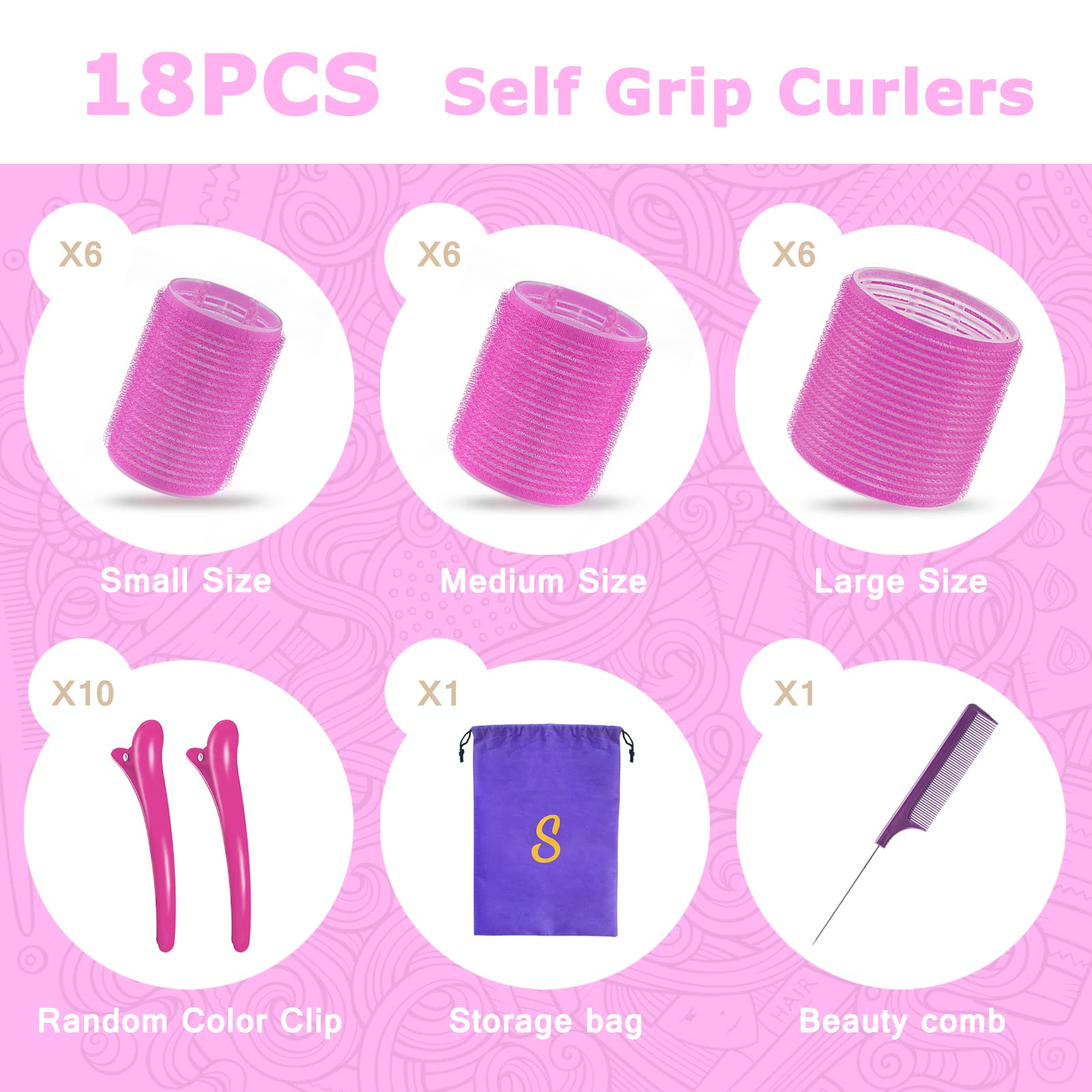 Salon quality DIY hair roller kit showcasing wear resistant nylon fiber texture