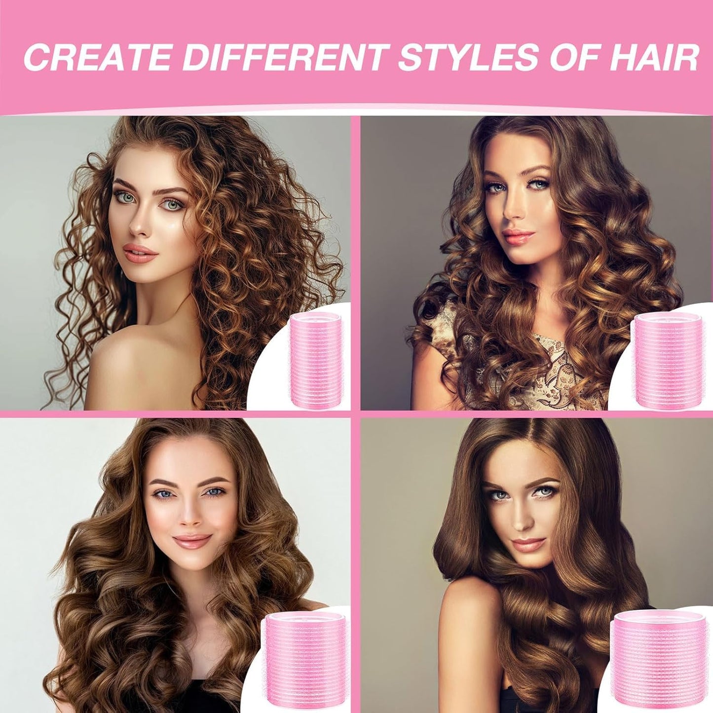 Premium stainless steel duckbill clips included in the heatless hair roller kit