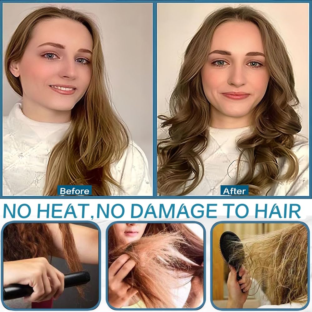 Overnight heatless curling roller set showing the fixed and removable curling straps configuration.
