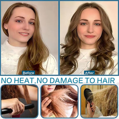 Overnight heatless curling roller set showing the fixed and removable curling straps configuration.