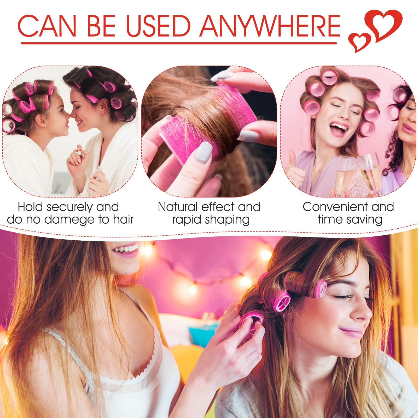 Imported professional hairdressing velcro rollers set for girls and women