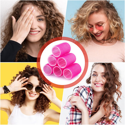 Acejoz heatless styling rollers showing full contents of twelve rollers and twelve clips