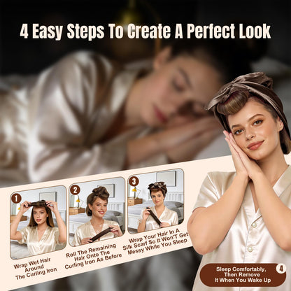 Premium velvet heatless hair rollers for overnight bouncy waves