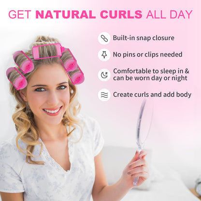 Close up of thirty six pieces pink sponge curlers showing flexible structure