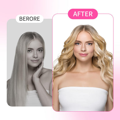Overnight pink foam rollers laid out for heatless wavy hair styling