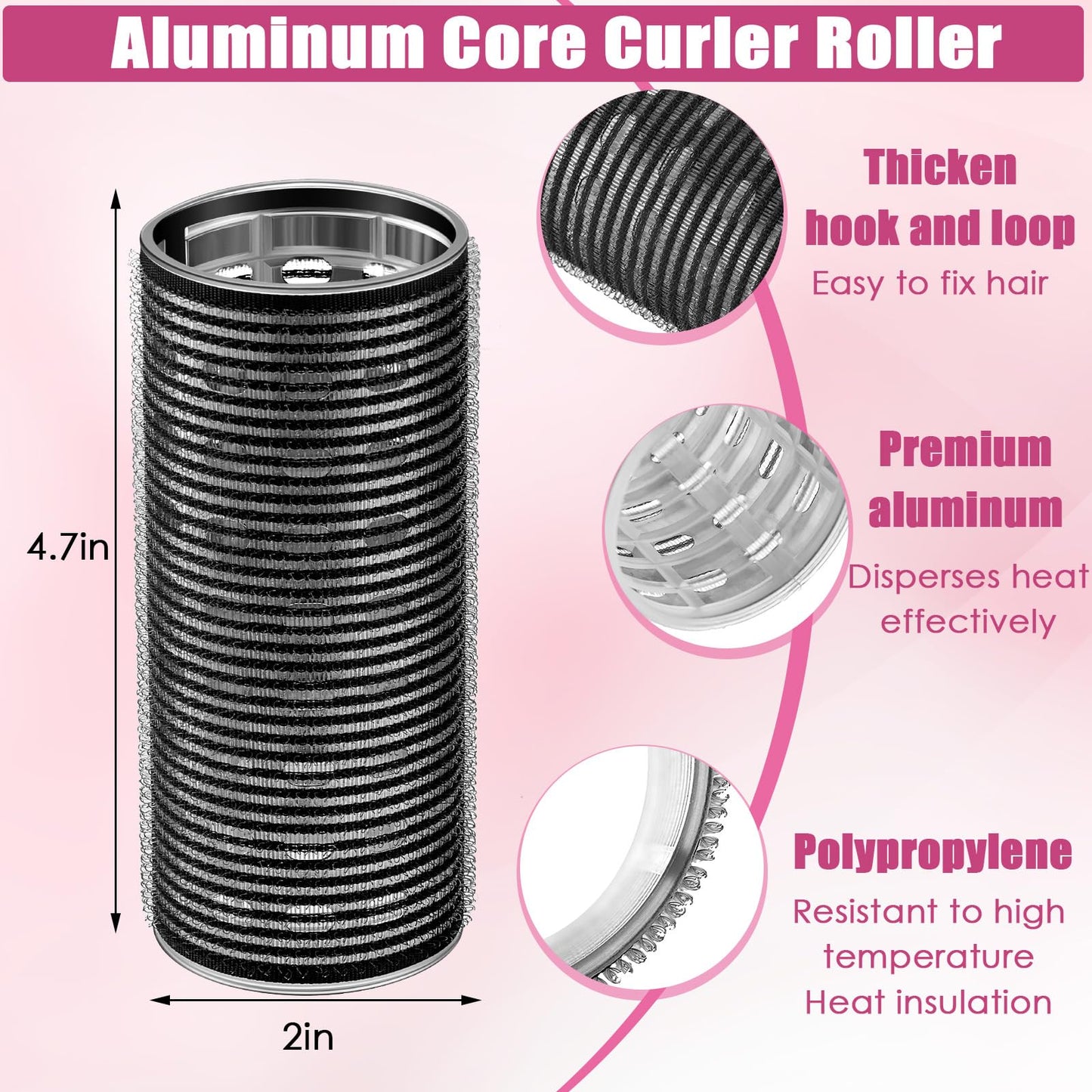 WILLBOND aluminum core hair curlers for bangs being used on long hair for volume.