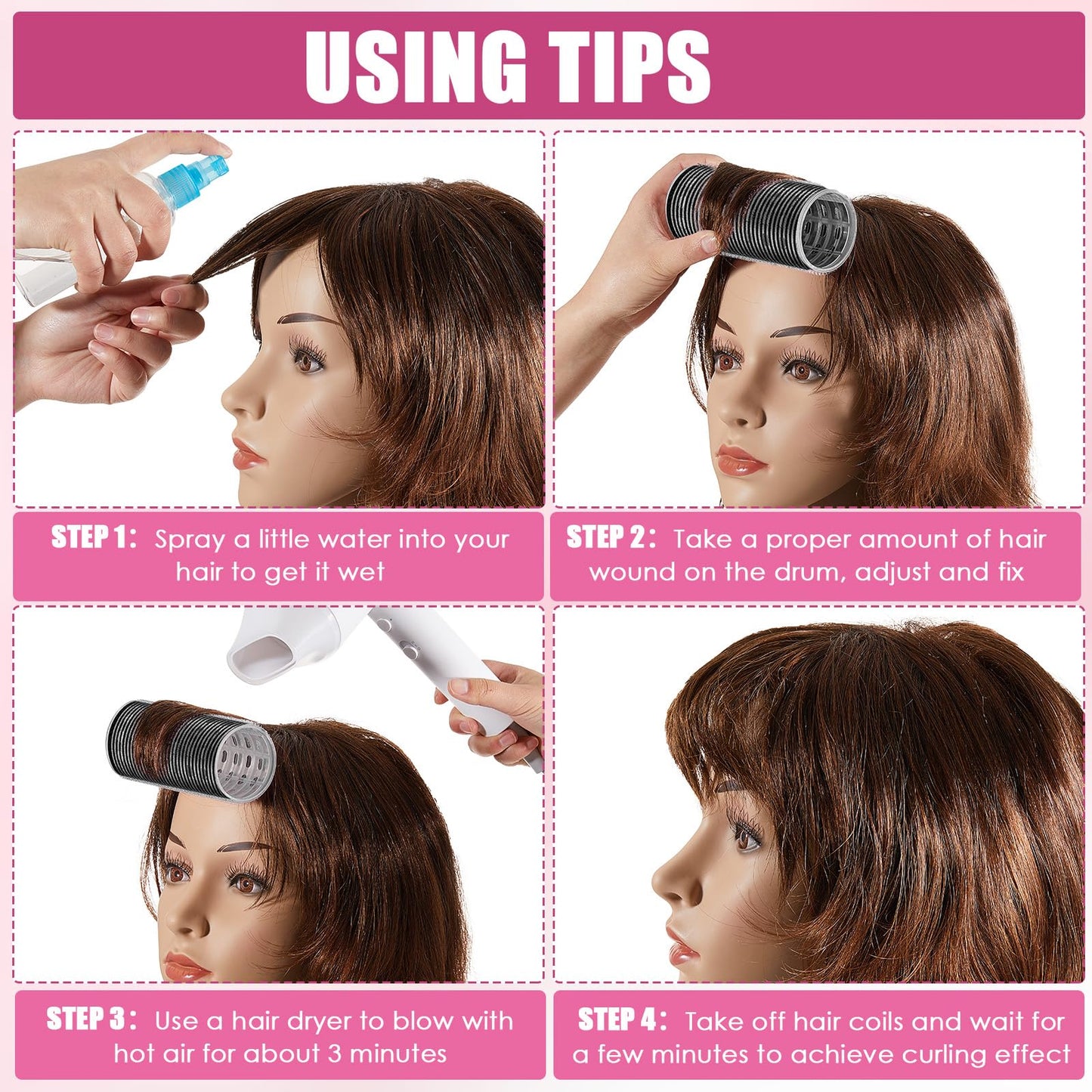 Close up of the 4.7 by 2 inch jumbo thermal hair rollers showcasing the self gripping material.