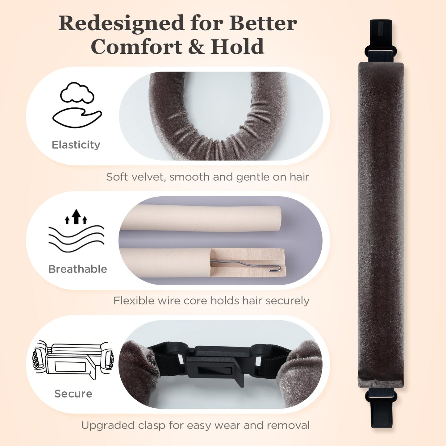 ZHENSILK overnight blowout rods arranged neatly to display the full four piece hair styling kit.
