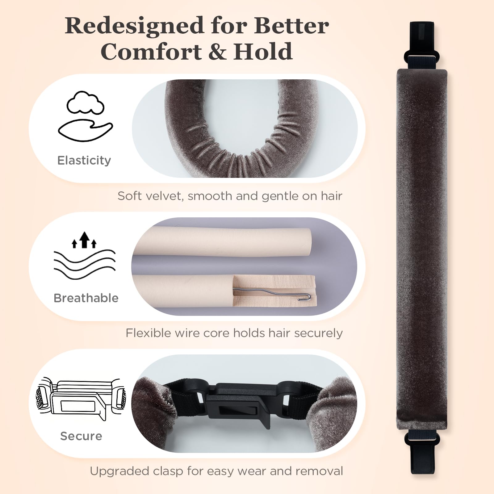 ZHENSILK overnight blowout rods arranged neatly to display the full four piece hair styling kit.