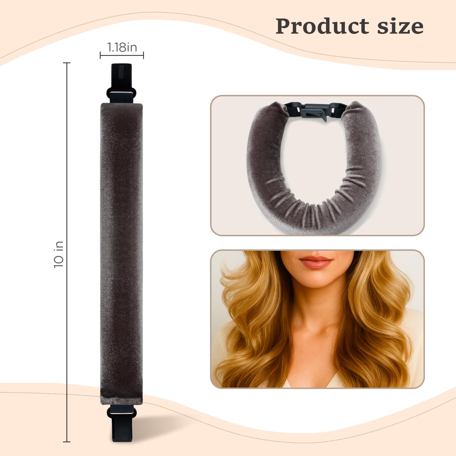 Authentic USA imported ZHENSILK heatless curling tools showcasing the secure interlocking ends.