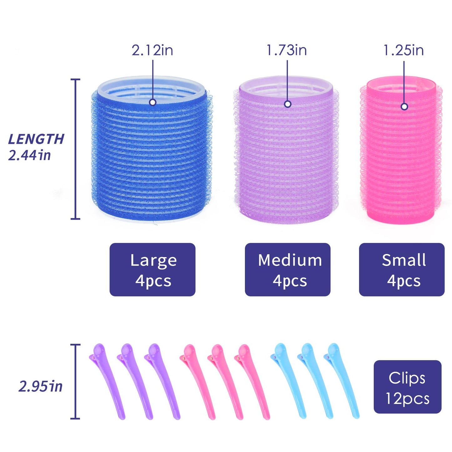 ARTIRNANOG heatless hair curlers kit demonstrating jumbo and large roller sizes for voluminous blowout looks.