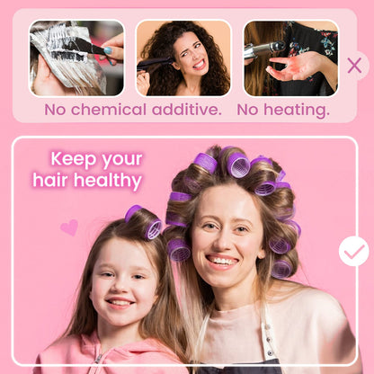ARTIRNANOG self grip velcro curlers with duckbill clips arranged neatly to display the complete 21 piece salon set.