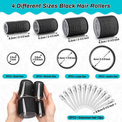 Premium stainless steel clips included in the Selizo heatless hair curler kit