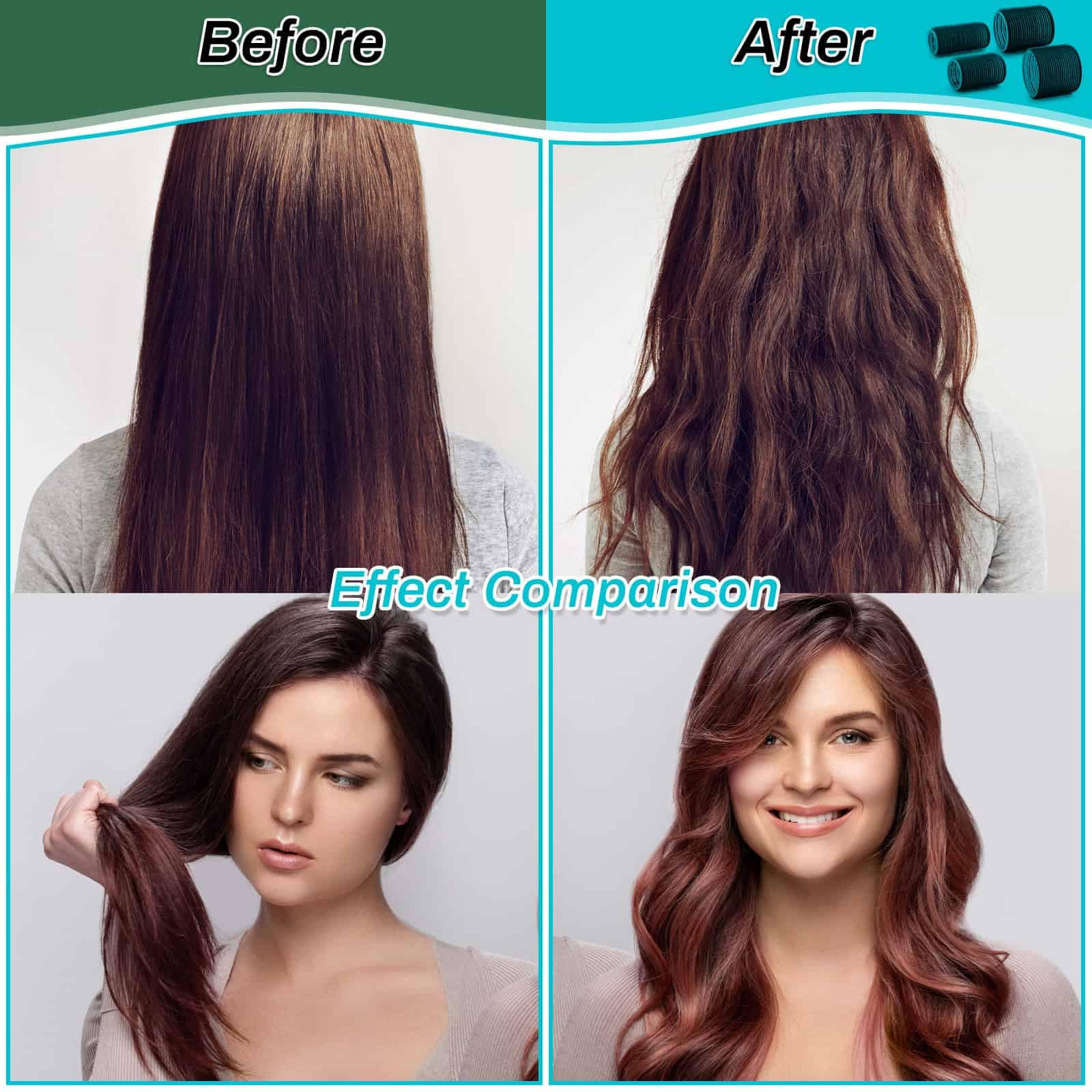 Demonstration of Selizo self grip rollers creating heatless volume in medium length hair