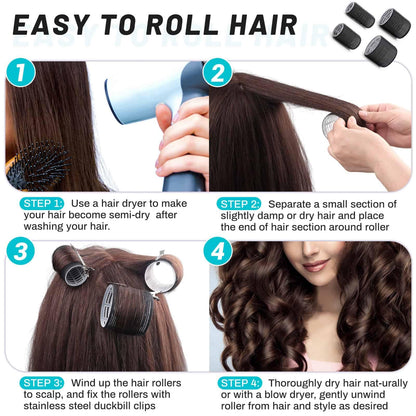 Complete contents of the Selizo thirty-six piece heatless hair curling kit laid out flat