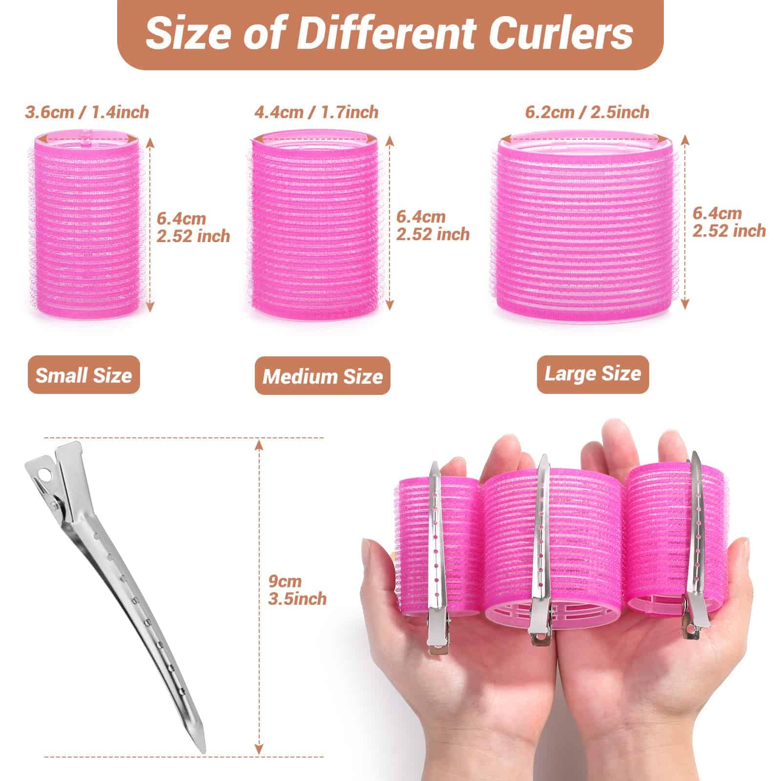 Shynek heatless hair rollers set with twelve pieces of rollers and twelve pieces of fixing clips out of the packaging.