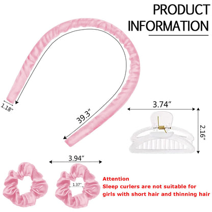 No heat curling headband tool laid flat showing soft upgrade material texture.