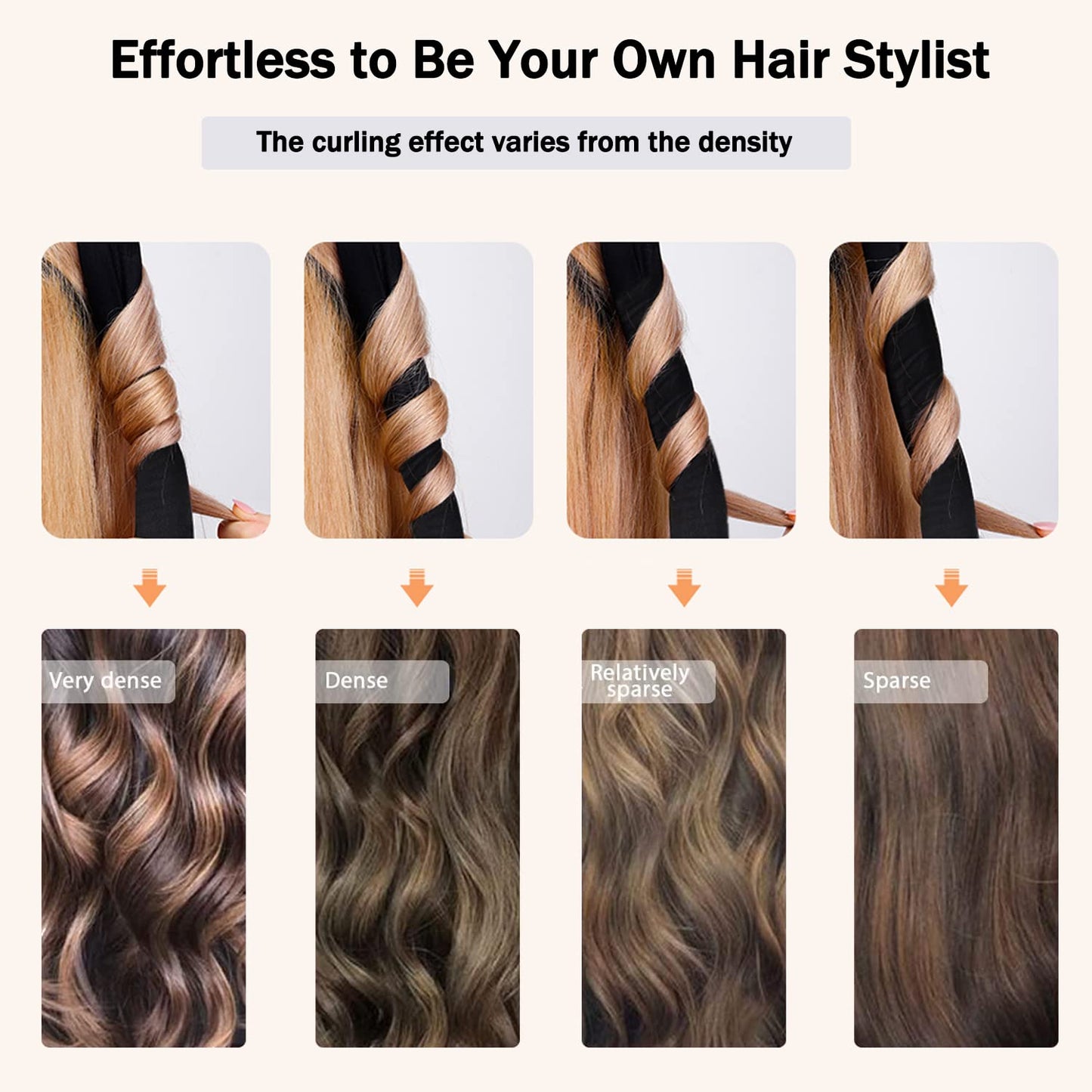 USA imported CORATED curling rod styling kit for bouncy salon style waves.