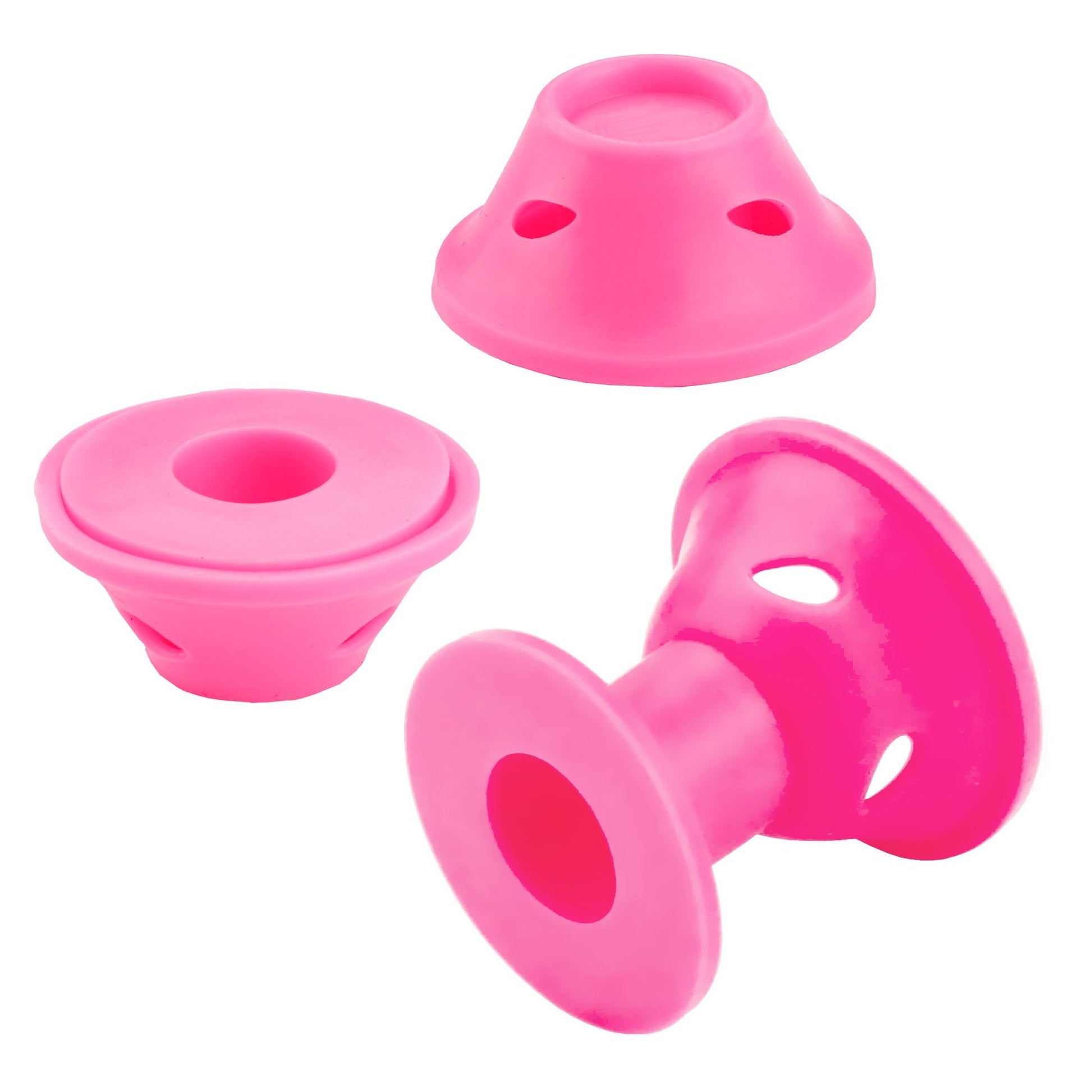 Step by step demonstration of opening wrapping and closing the pink magic hair rollers