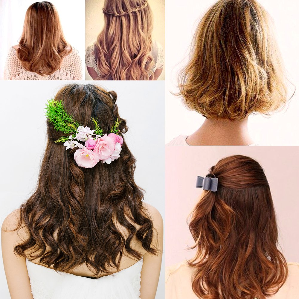 Authentic JANYUN heatless hair curlers kit spread out with included black mesh net and zipper bag