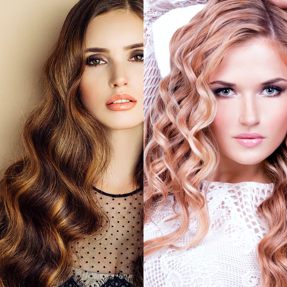 Comparison view of the twenty large and twenty small soft silicone rollers for different curl styles