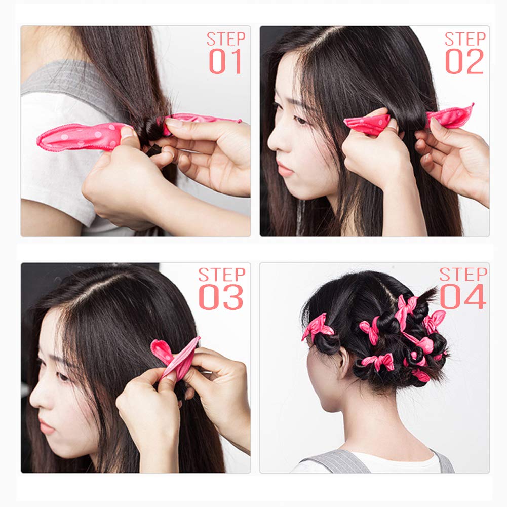 Dababell black foam overnight hair wave rollers packed tightly for travel and home storage
