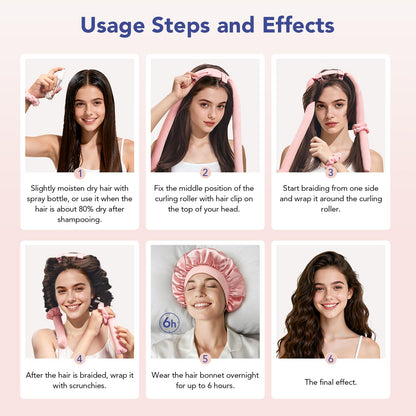 LitBear eleven piece heatless hair curling kit components arranged neatly together