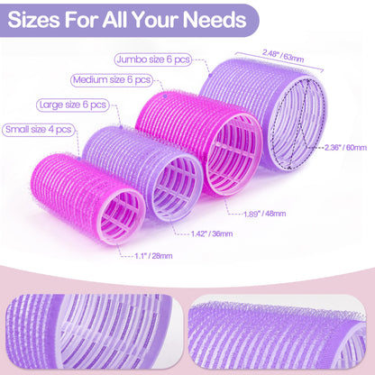ELASO hair roller kit components including 22 rollers and black storage bag