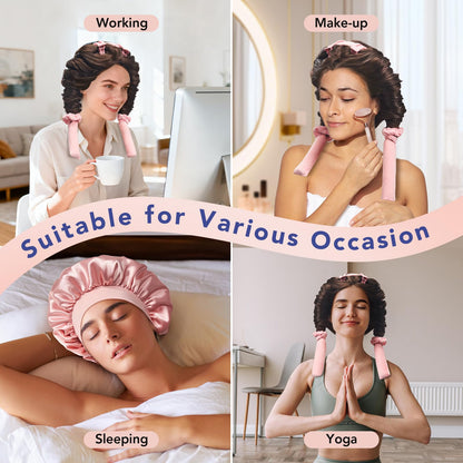 LitBear soft pink hair styling curlers with durable clips for securing thick hair