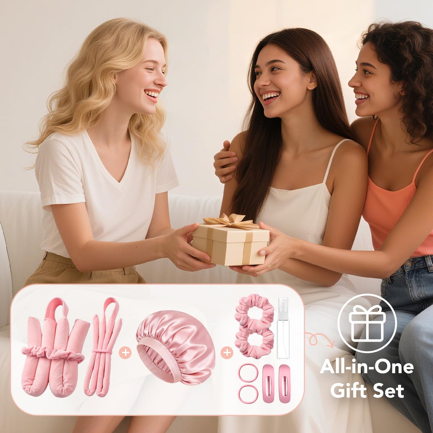 LitBear luxury heatless curling set inside its signature gift box presentation