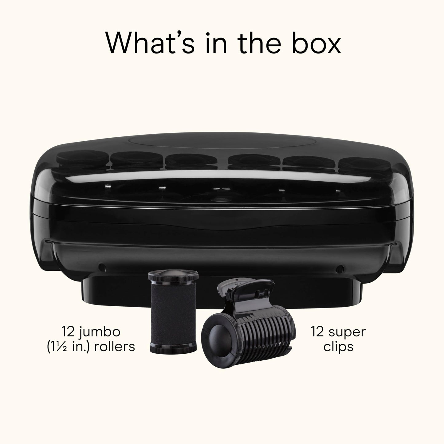 A single one and a half inch ceramic hair roller securely fastened with its dedicated clip