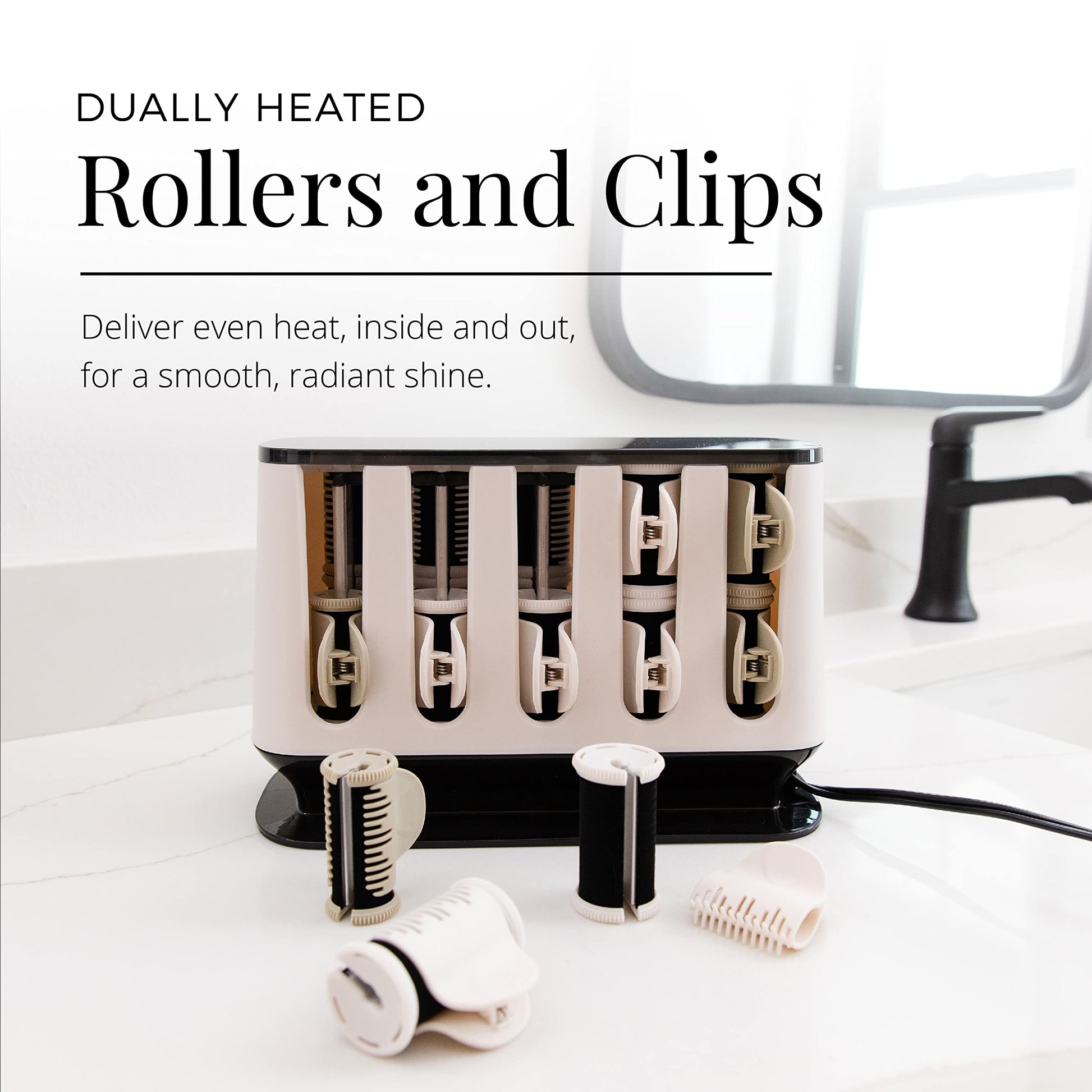 Remington Shine Therapy ceramic hair rollers in large and medium sizes shown together